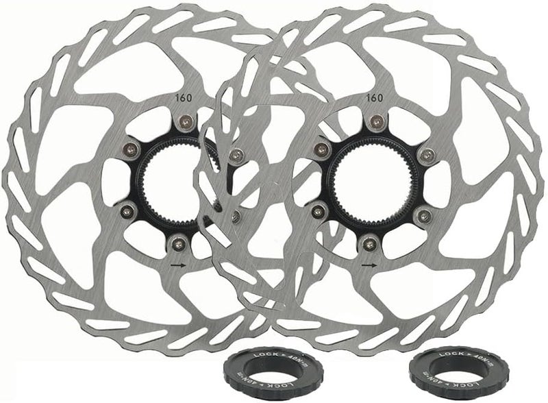 Bibike 2Pcs 140mm/160mm Centerlock Disc Rotor with Lock Rings - Image 1